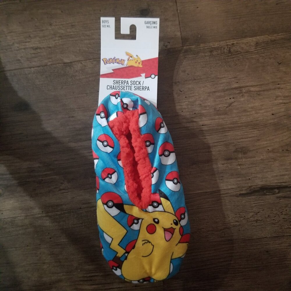Pokemon Pikachu Sherpa Sock Slippers